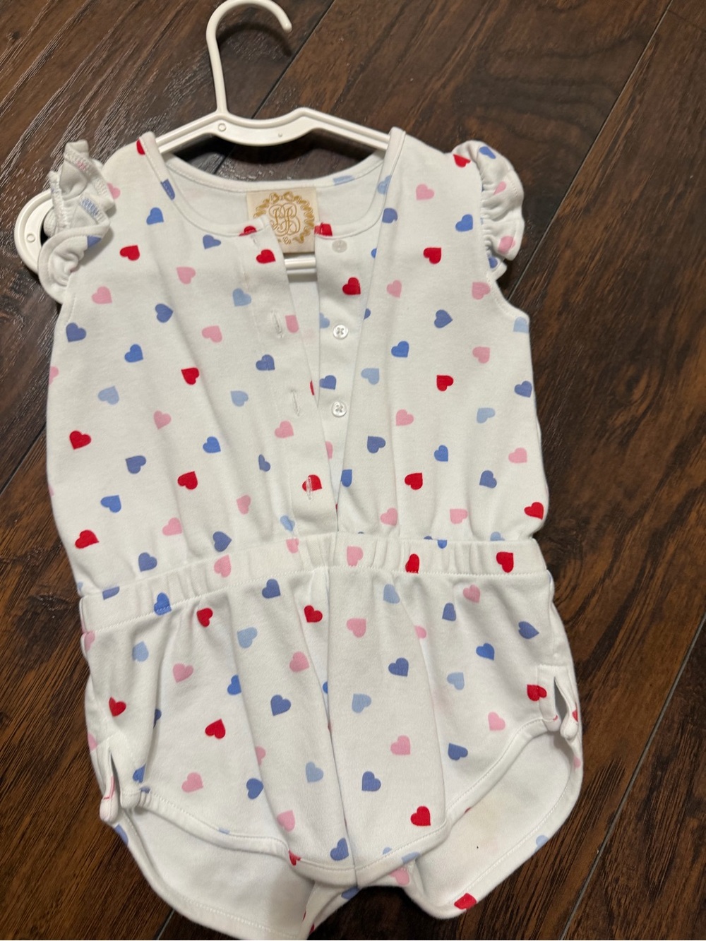 Beaufort Bonnet Company Jumpsuit — Red, Blue, Pink Hearts